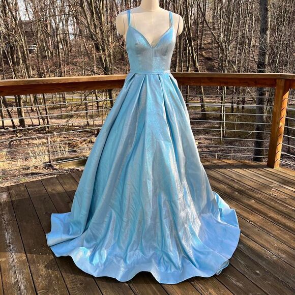 Sherri Hill Blue Prom Dress Gown - Picture 1 of 8